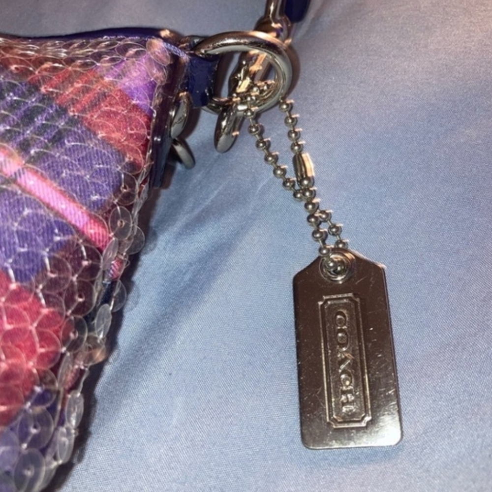 Limited-Edition Coach Poppy Tartan Plaid Small Sequined Shoulder Bag - MSRP $298 - Picture 6 of 15